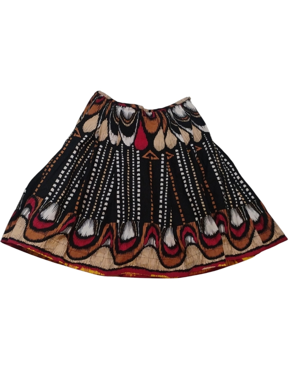 Sunny Leigh Multi Colored Partial Pleated A Line Skirt SZ 8 Side Zip
